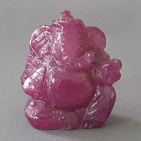 KG-078 100% Genuine Natural Pink Red Ruby Carved Lord Ganesh Ganesha Hindu talisman deity of success Gemstone Buddha amulet Statue 21cts